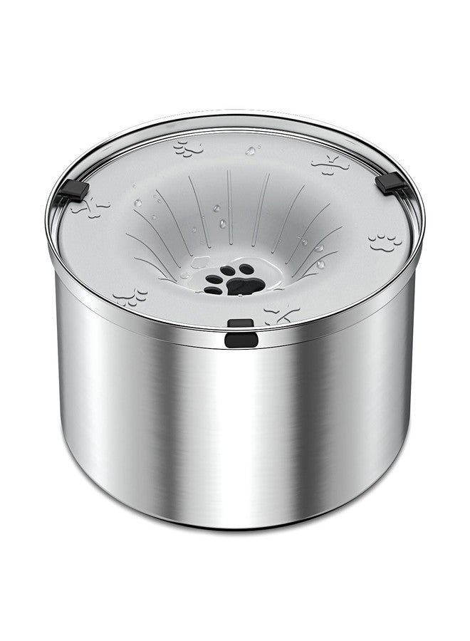 SCHITEC Dog Water Bowl No Spill 1.2L/40oz Slow Drinking Anti-Splash Stainless Steel Dog Bowl with Floating Disk, Spill Proof Pet Travel Water Dispenser for Sloppy Messy Drinkers(Light Gray) - Image 1
